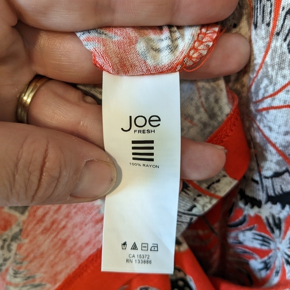 Joe Fresh Red Floral Midi Dress Size M - Picture 7 of 7